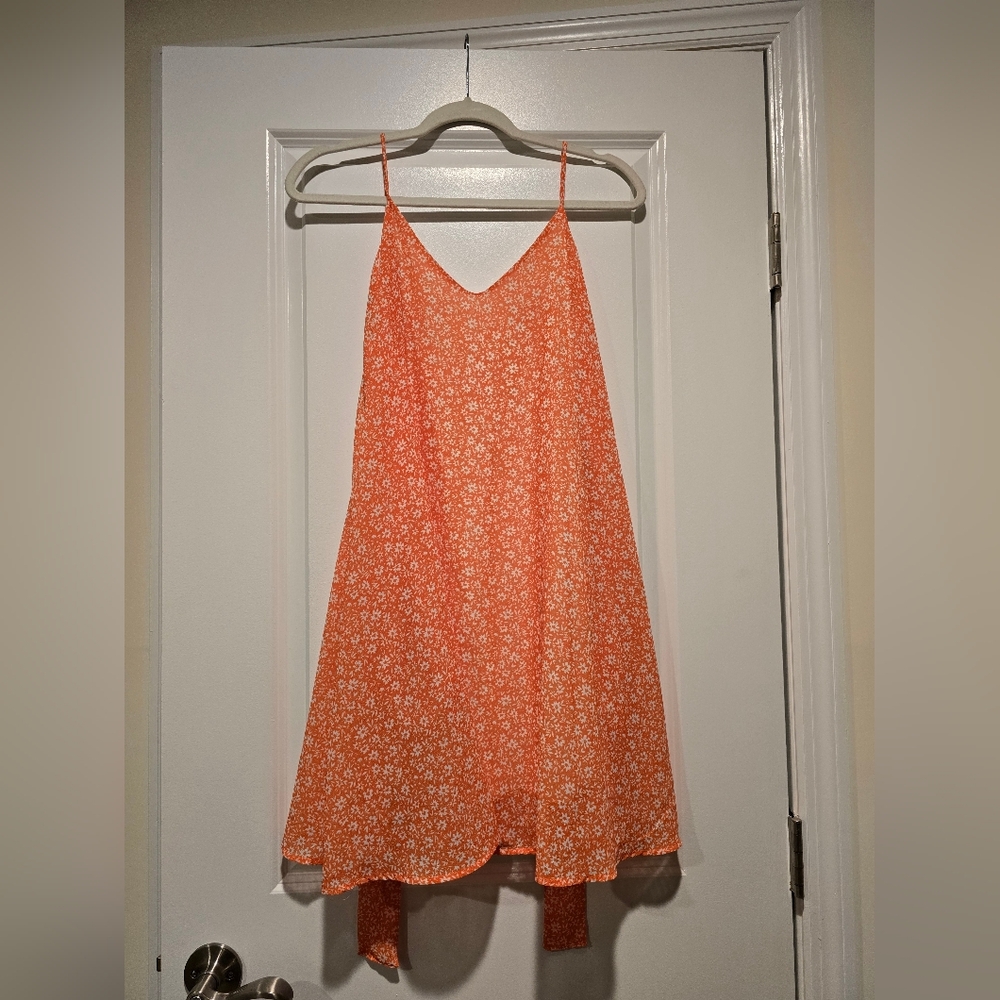 Pink Lily Orange Floral Dress